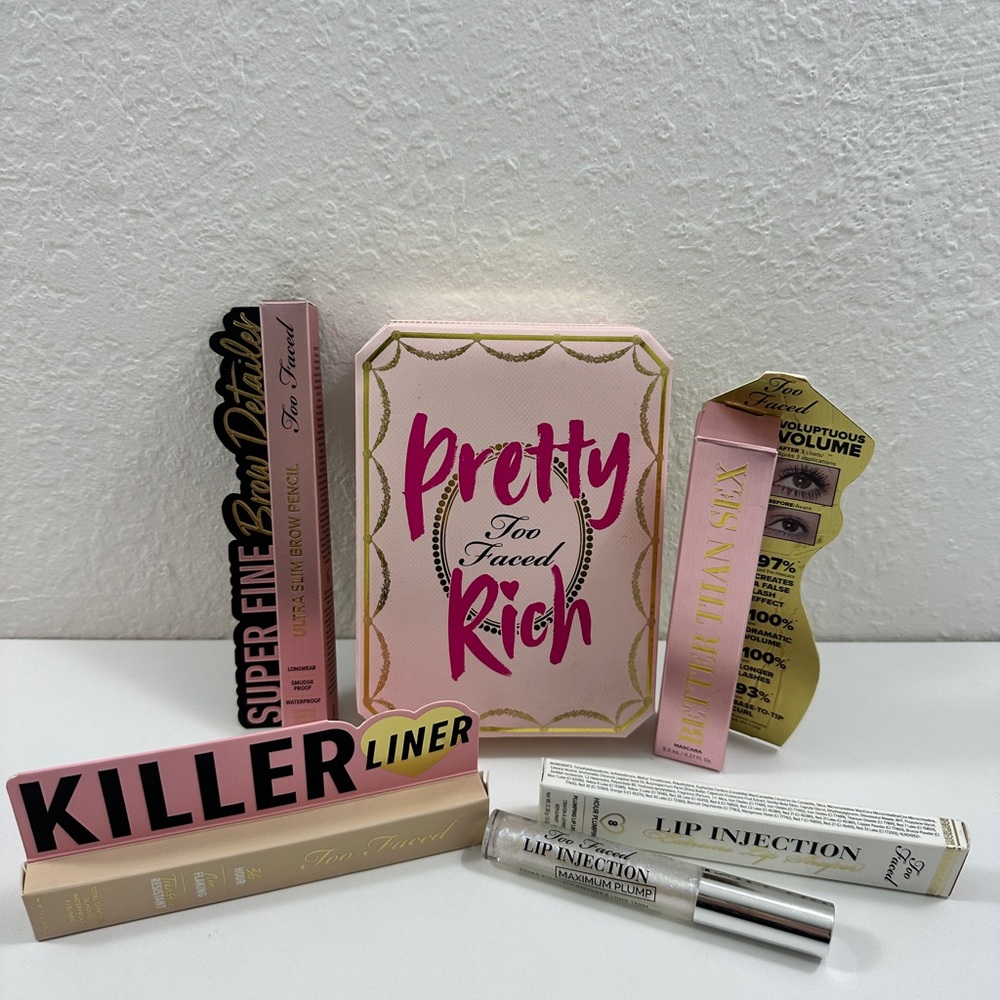 Too Faced 6 Piece Makeup Bundle Pretty Rich Killer Liner NWT